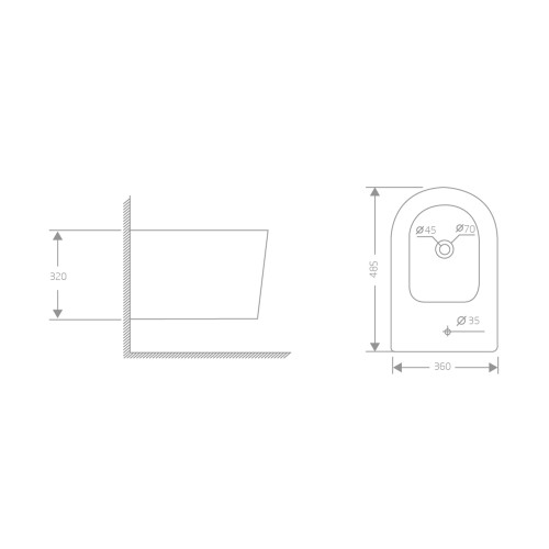 Біде підвісне Qtap Swan 485х360х320 мм, White QT16555379W
