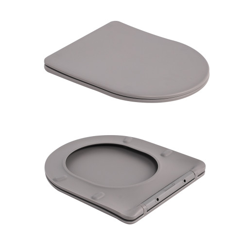 Унітаз підвісний Robin Ultra Quiet 490×365×325 мм, Stone Grey, з сидінням Slim Duroplast / Soft-close / Quick Release QT13332381АSSG Qtap