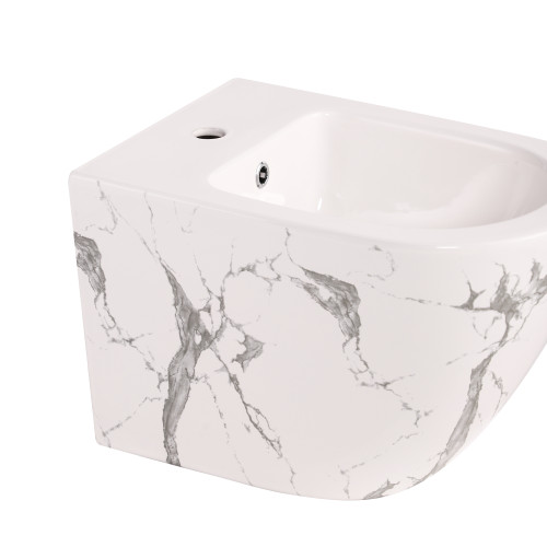 Біде підвісне Qtap Robin 515x370x350 мм, Marble QT13551381GMR