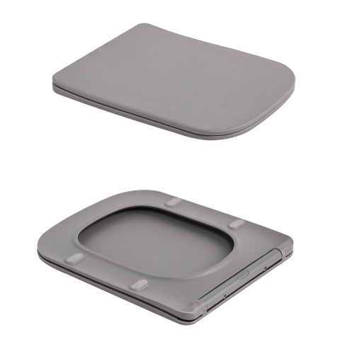 Унітаз підвісний Tern Ultra Quiet 490×365×325 мм, Stone Grey, з сидінням Slim Duroplast / Soft-close / Quick Release QT17332303ASSG Qtap