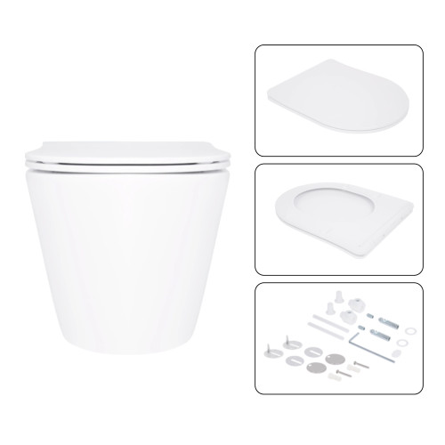 Готовое решение Qtap для ванной комнаты: подвесной унитаз Swan Ultra Quiet 520×360×320 + комплект инсталляции Nest 4 в 1 (линейная клавиша White)