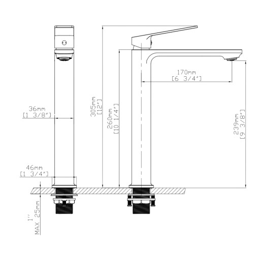 Змішувач для раковини Qtap Capricorn, Chrome (k26) QTCAP1060H102C48220