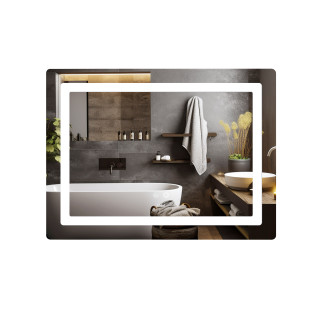 Дзеркало Lidz Kubis (KU2) 800х600 з LED-підсвічуванням Touch, з антизапітнінням, з диммером, рег. яскравості LD78LF904708048446