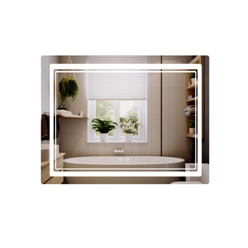 Дзеркало Qtap Cardinal (CA2) 1000х800 з LED-підсвічуванням Touch, з антизапотіванням, з димером, рег. темп. кольори (3000-6500K) QT0478C1008048455