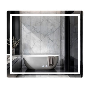 Дзеркало Qtap Mideya (MI2) 800х700 з LED-підсвічуванням Touch, з антизапітнінням, з диммером, рег. яскравості QT2078NCF807048476