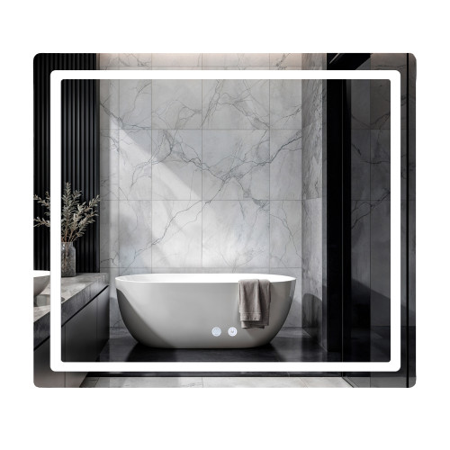 Дзеркало Qtap Mideya (MI2) 800х700 з LED-підсвічуванням Touch, з антизапітнінням, з диммером, рег. яскравості QT2078NCF807048476