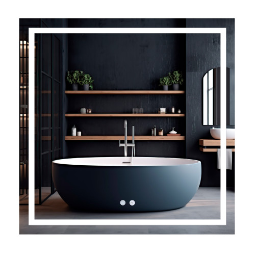 Дзеркало Qtap Mideya (MI1) 800x800 з LED-підсвічуванням Touch, з антизапітнінням, диммером, рег. яскравості QT2078NCF808048477