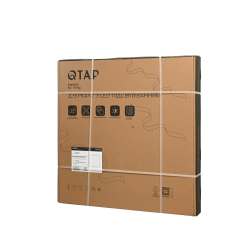 Дзеркало Qtap Mideya (MI1) 800x800 з LED-підсвічуванням Touch, з антизапітнінням, диммером, рег. яскравості QT2078NCF808048477