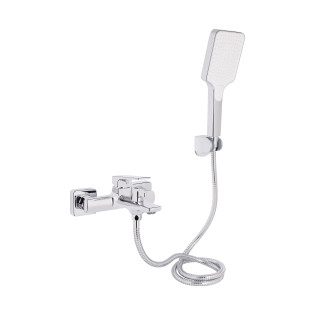Змішувач для ванни Qtap Crow із душовим гарнітуром QTCRO259CRM48646 Chrome