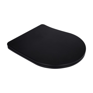 Сидіння для унітазу Qtap (Robin 490) 425x363x50 мм, Matt Black, з мікроліфтом Slim Duroplast, Quick Release QTSC179MB48676
