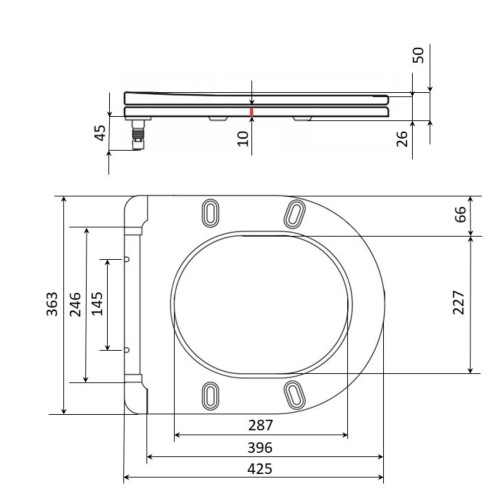 Сидіння для унітазу Qtap (Robin 490) 425x363x50 мм, Matt Black, з мікроліфтом Slim Duroplast, Quick Release QTSC179MB48676