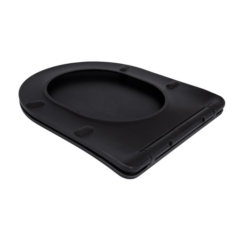Сидіння для унітазу Qtap (Robin 490) 425x363x50 мм, Matt Black, з мікроліфтом Slim Duroplast, Quick Release QTSC179MB48676