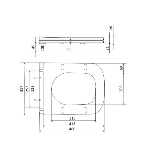 Qtap Сидіння для унітазу (Crow 640) 460x350x47 мм, White, з мікроліфтом, Slim Duroplast, Quick Release QTSC179W48700