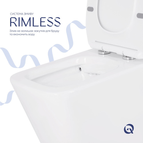 Унітаз підлоговий Qtap Crow Eco безободковий з сидінням Soft-close QTCRO27W48750