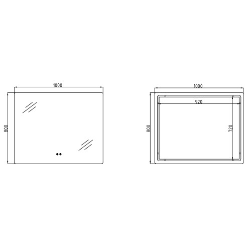 Дзеркало Qtap Taurus (TA2) 1000×800 мм з LED-підсвічуванням Touch, з антизапотіванням, з димером, рег. темп. кольори (3000-6500K) QTTAU100080048957