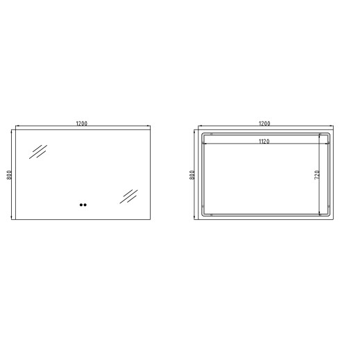 Дзеркало Qtap Taurus (TA1) 1200×800 мм з LED-підсвічуванням Touch, з антизапотіванням, з димером, рег. темп. кольори (3000-6500K) QTTAU120080048958