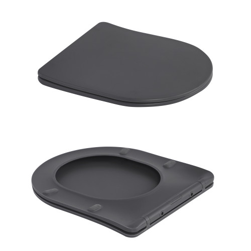 Унітаз підвісний Qtap Robin Ultra Quiet 520×365×340 мм, Anthracite, з сидінням Slim Duroplast / Soft-close / Quick Release QTROB26AN48995