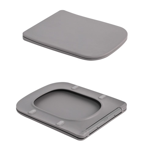 Унітаз підвісний Qtap Tern Ultra Quiet 520×345×325 мм, Stone grey, з сидінням Slim Duroplast / Soft-close / Quick Release QTTER26SG49000