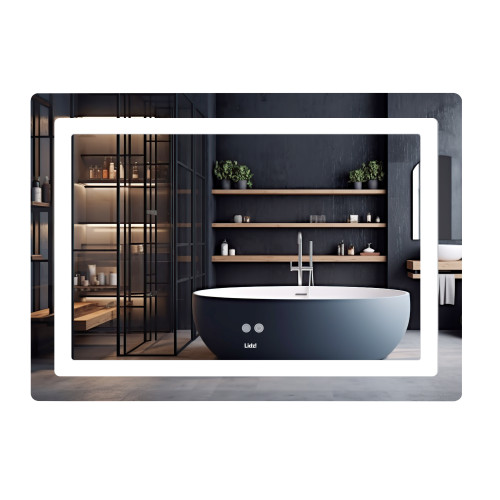 Дзеркало Lidz Kubis (KU2) 1200х800 з LED-підсвічуванням Touch, з антизапітнінням, з диммером, рег. яскравості LDKUB120080049007