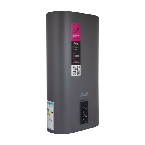 Водонагрівач електричний Thermo Alliance 50 л Grey, вертикальний плоский, мокрий ТЕН 2 кВт (0,8+1,2) DT50V20G(PD)/2G