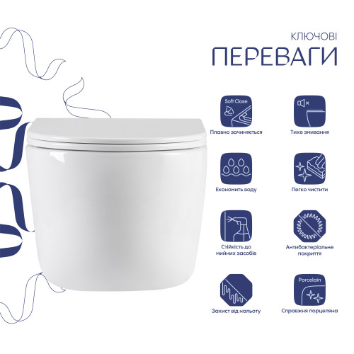 Унітаз підвісний Qtap Taurus Ultra Quiet 515×360×350 мм, White, з сидінням Slim Duroplast / Soft-close / Quick Release QTTAU26W49116