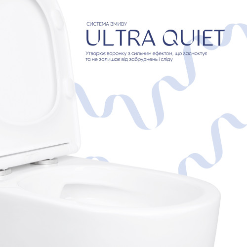Унітаз для підлоги Qtap Evia Ultra Quiet 630×350×795 мм з сидінням Soft-close, White QTEVI27W49258