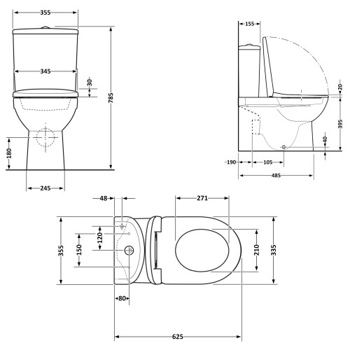 Унітаз для підлоги Qtap Leo Ultra Quiet 620×355×790 мм з сидінням Soft-close, White QTLEO27W49261