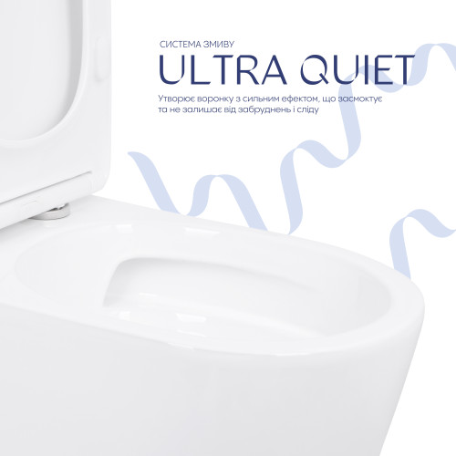 Унітаз для підлоги Qtap Leo Ultra Quiet 620×355×790 мм з сидінням Soft-close, White QTLEO27W49261