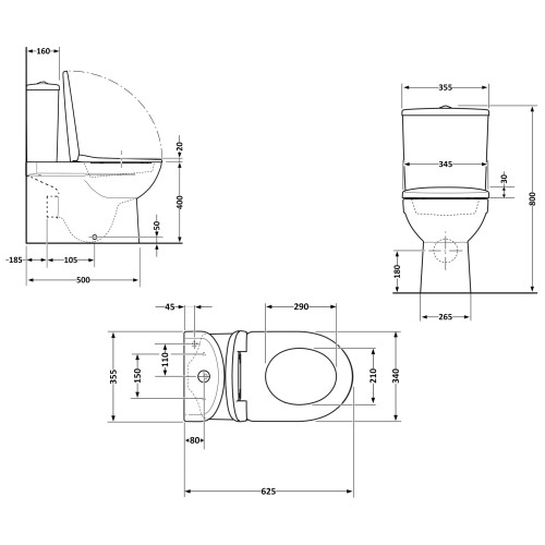 Унітаз підлоговий Qtap Aquarius Ultra Quiet 620×355×790 мм із сидінням Soft-close, White QTAQAW27W49262