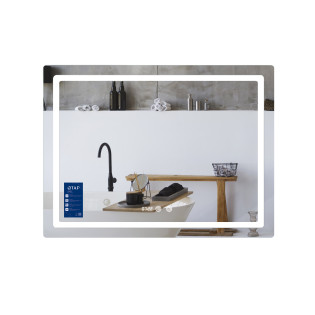 Дзеркало Qtap Mideya (MI2) 800х600 з годинником, з LED-підсвічуванням Touch, з антизапітнінням, диммером, рег. яскравості QTMID80060049265