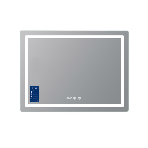 Дзеркало Qtap Mideya (MI2) 800х600 з годинником, з LED-підсвічуванням Touch, з антизапітнінням, диммером, рег. яскравості QTMID80060049265