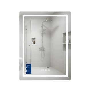 Дзеркало Qtap Mideya (MI2) 600х800 з годинником, з LED-підсвічуванням Touch, з антизапітнінням, диммером, рег. яскравості QTMID60080049627