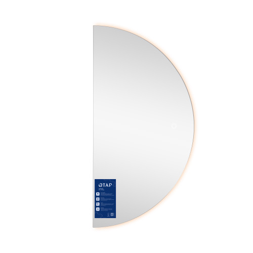 Дзеркало Qtap Taurus HR1200 з LED-підсвічуванням Touch, з антизапотіванням, з димером, рег. темп. кольори (3000-6500K) QTTAUHR1200