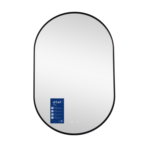Дзеркало Qtap Scorpio (SC1) з LED-підсвічуванням Touch, з антизапотіванням, з димером, рег. темп. кольори (3000-6500K) Black QTSC600900