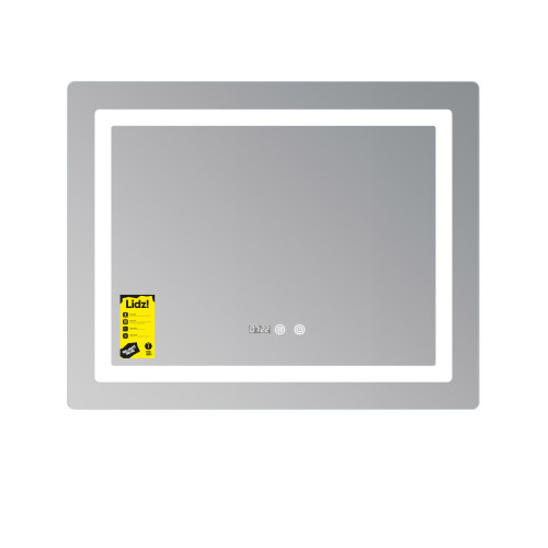 Дзеркало Lidz Kubis (KU2) 800х600 з годинником, з LED-підсвічуванням Touch, з антизапотіванням, з диммером, рег. яскравості LDKU800600CL48281