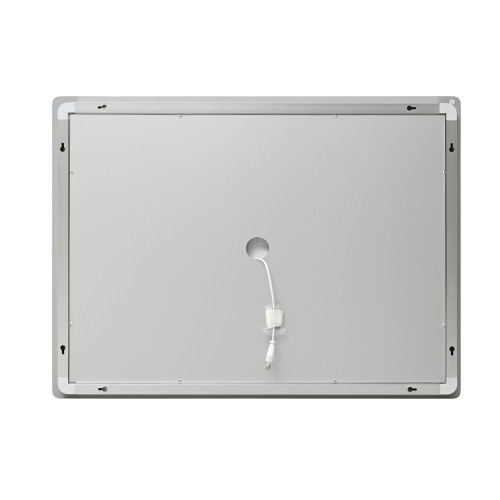 Дзеркало Lidz Kubis (KU2) 800х600 з годинником, з LED-підсвічуванням Touch, з антизапотіванням, з диммером, рег. яскравості LDKU800600CL48281