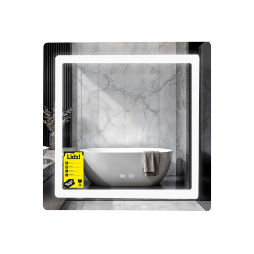Дзеркало Lidz Kubis (KU2) 700х700 з LED-підсвічуванням Touch, з антизапітнінням, з диммером, рег. яскравості LDKU70070049288