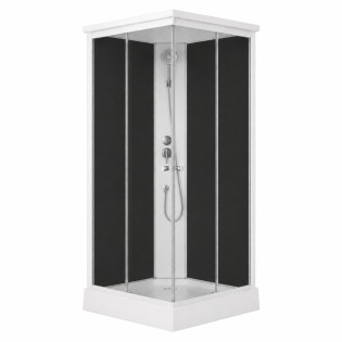 Душовий бокс Lidz Kubis SB90x90.SAT.LOW.GR, скло тоноване 4 мм