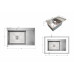 Мийка для кухні інтегрована Lidz Handmade Max 500 H7849R Brushed Steel, 3,0/1,0 мм, крило праворуч, збільшена чаша LDH7849RBRU49464