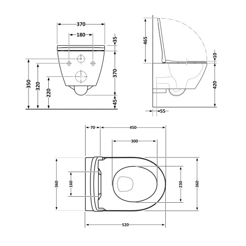 Унітаз підвісний Qtap Robin ML Ultra Quiet 520×365×365 мм, із сидінням Soft-close MagLock, White QTROBML26W49623