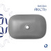 Раковина накладна Qtap Robin 600x390x150 мм, Stone grey, прямокутна, з донним клапаном QTROB188SG49786
