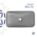 Раковина накладна Qtap Tern 610x350x135 мм, Stone grey, прямокутна, з донним клапаном QTTER188SG49789