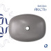 Раковина накладна Qtap Cardinal 500х380х140 мм, Stone grey, прямокутна, з донним клапаном QTCAR188SG49824