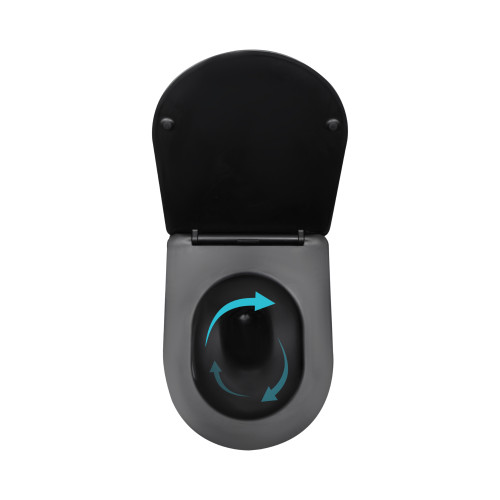 Унітаз підвісний Qtap Taurus Ultra Quiet 515×360×350 мм, Matt Black, з сидінням Slim Duroplast / Soft-close / Quick Release QTTAU28BLM50504