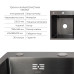 Акційний набір Lidz: мийка H7849BR інтегрована крило праворуч Brushed Black PVD 3,0/1,0 мм + Змішувач Aria для кухні з гнучким виливом (k35) Black