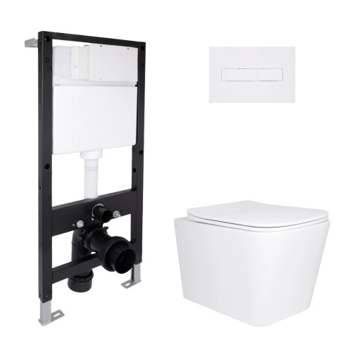 Готове рішення Qtap для ванної кімнати: унітаз підвісний Tern Ultra Quiet 525x345x360 + комплект інсталяції Standard (лінійна кнопка White)
