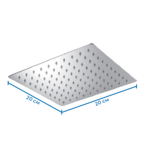 Лейка для душа потолочная MIXXUS SH-06.SUS-20x20cm из нерж. стали SUS304 (Цвет нерж) (SS0059)