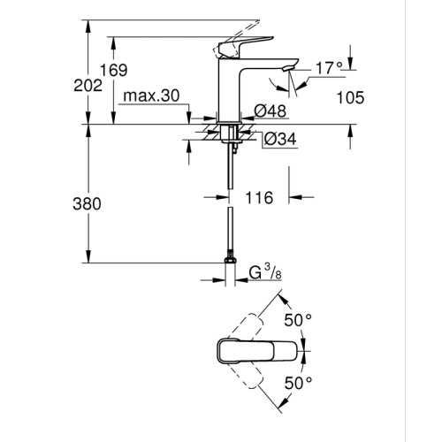 Набір змішувачів для ванної Grohe Cubeo (UA125246M243)