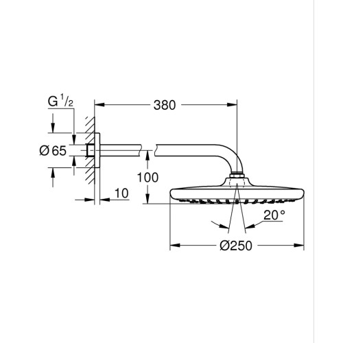 Набір для комплектації ванни та душу Grohe Grohtherm SmartControl із New Tempesta 250 (UA26415SC10)