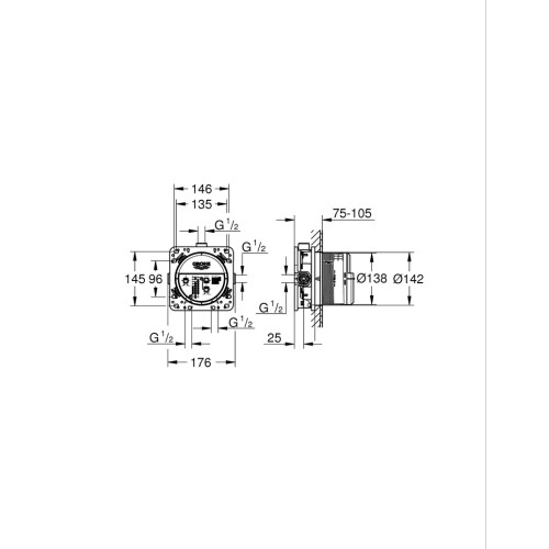 Набір для комплектації ванни та душу Grohe Grohtherm SmartControl із New Tempesta 250 (UA26415SC10)